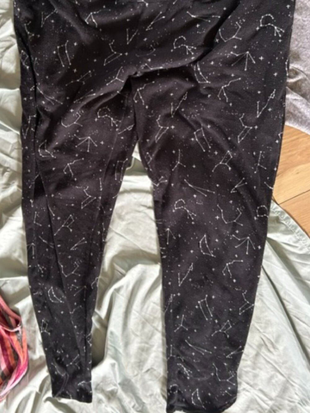 womens size extra large pjs soft lounge pants pajama bottoms black stars soft - Picture 4 of 4